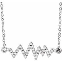 Load image into Gallery viewer, 1/6cttw Natural Diamond Heartbeat 16-18&quot; Necklace In Mutiple Colors
