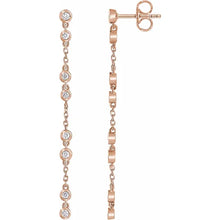 Load image into Gallery viewer, 14k Gold 1/3cttw Natural Diamond Chain Earrings In Multiple Colors
