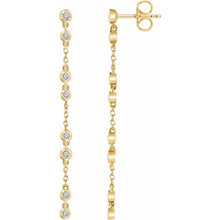 Load image into Gallery viewer, 14k Gold 1/3cttw Natural Diamond Chain Earrings In Multiple Colors
