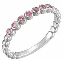 Load image into Gallery viewer, Jan-Dec 14K White Natural Birthstone Stackable Ring - Size 7
