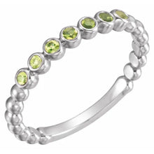 Load image into Gallery viewer, Jan-Dec 14K White Natural Birthstone Stackable Ring - Size 7
