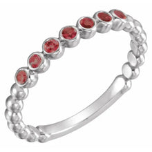 Load image into Gallery viewer, Jan-Dec 14K White Natural Birthstone Stackable Ring - Size 7
