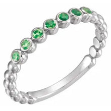 Load image into Gallery viewer, Jan-Dec 14K White Natural Birthstone Stackable Ring - Size 7
