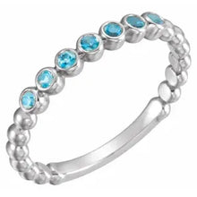 Load image into Gallery viewer, Jan-Dec 14K White Natural Birthstone Stackable Ring - Size 7
