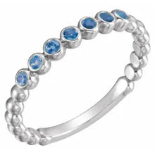 Load image into Gallery viewer, Jan-Dec 14K White Natural Birthstone Stackable Ring - Size 7
