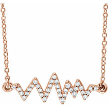 Load image into Gallery viewer, 1/6cttw Natural Diamond Heartbeat 16-18&quot; Necklace In Mutiple Colors
