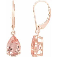 Load image into Gallery viewer, 14K Rose Gold Natural Pink Morganite Earrings
