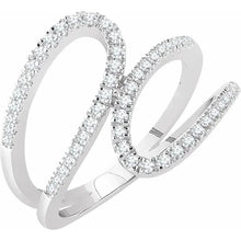 Load image into Gallery viewer, 14K White Gold 1/3cttw Natural Diamond Freeform Ring - Sizes 6-8
