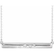 Load image into Gallery viewer, 14k Gold 1/10cttw Natural Diamond Bar 16-18&quot; Necklace In Multiple Colors
