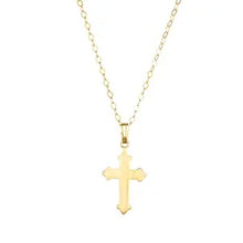 Load image into Gallery viewer, 14K Yellow Gold Youth Cross 15&quot; Necklace
