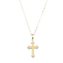 Load image into Gallery viewer, 14K Yellow Gold Youth Cross 15&quot; Necklace
