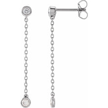 Load image into Gallery viewer, 14K White Gold 1/4cttw Lab-Grown Diamond Chain Earrings
