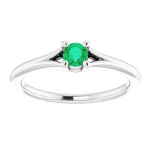 Load image into Gallery viewer, Jan-Dec 14K White Gold Youth Solitaire BIRTHSTONE Rings - Size 3
