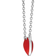 Load image into Gallery viewer, Sterling Silver Red Enamel Heart 16-18&quot; Necklace
