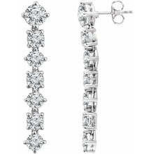 Load image into Gallery viewer, Sterling Silver Imitation White Cubic Zirconia Seven-Stone Dangle Earrings
