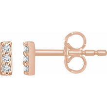 Load image into Gallery viewer, 14k Gold .05cttw Natural Diamond Bar Earrings In Multiple Colors
