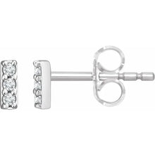 Load image into Gallery viewer, 14k Gold .05cttw Natural Diamond Bar Earrings In Multiple Colors
