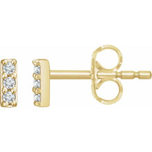 Load image into Gallery viewer, 14k Gold .05cttw Natural Diamond Bar Earrings In Multiple Colors
