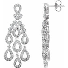 Load image into Gallery viewer, 14K White 7/8cttw Natural Diamond Chandelier Earrings
