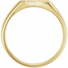 Load image into Gallery viewer, 14k Gold 1/10cttw Natural Diamond Square Signet Ring In Multiple Colors - Sizes 9-12
