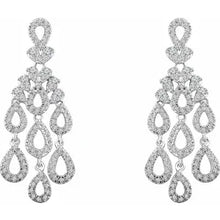 Load image into Gallery viewer, 14K White 7/8cttw Natural Diamond Chandelier Earrings
