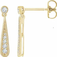 Load image into Gallery viewer, 14k Gold 1/6cttw Natural Diamond Teardrop Earrings In Multiple Colors
