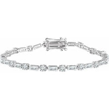 Load image into Gallery viewer, Sterling Silver Cubic Zirconia Line 7&quot; Bracelet
