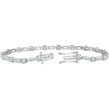 Load image into Gallery viewer, Sterling Silver Cubic Zirconia Line 7&quot; Bracelet
