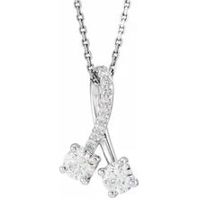 Load image into Gallery viewer, 14k Gold 1/2cttw Natural Diamond 16-18&quot; Necklace In Multiple Colors
