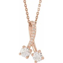 Load image into Gallery viewer, 14k Gold 1/2cttw Natural Diamond 16-18&quot; Necklace In Multiple Colors
