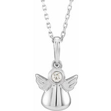 Load image into Gallery viewer, 14k Gold .03cttw Natural Diamond Youth Angel 15&quot; Necklace In Multiple Colors
