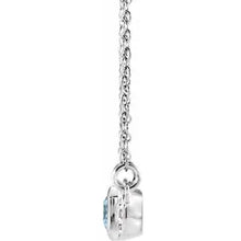 Load image into Gallery viewer, 14K White Gold Natural Aquamarine &amp; .02cttw Natural Diamond Bar 16&quot; Necklace
