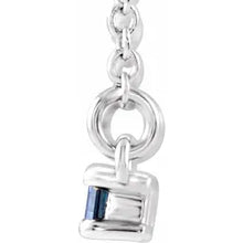 Load image into Gallery viewer, 14K White Gold Natural Blue Sapphire &amp; 1/6cttw Natural Diamond Bar 16-18&quot; Necklace
