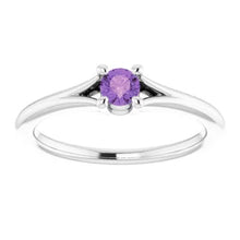 Load image into Gallery viewer, Jan-Dec 14K White Gold Youth Solitaire BIRTHSTONE Rings - Size 3
