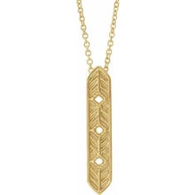Load image into Gallery viewer, 14k Gold Vintage-Inspired Vertical Bar 18&quot; Necklace In Multiple Colors

