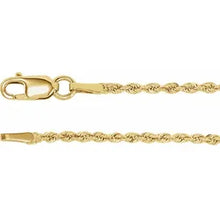 Load image into Gallery viewer, 14k Gold 1.5mm Rope Chain In Multiple Lengths &amp; Colors
