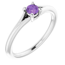 Load image into Gallery viewer, Jan-Dec 14K White Gold Youth Solitaire BIRTHSTONE Rings - Size 3
