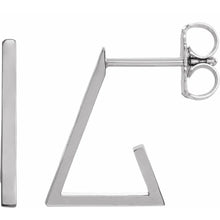 Load image into Gallery viewer, Sterling Silver Triangle Hoop Earrings
