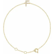 Load image into Gallery viewer, 14k Gold A-Z Initial .07cttw Natural Diamond 6-7&quot; Bracelet In Multiple Colors
