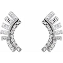 Load image into Gallery viewer, 14k Gold 1/3cttw Natural Diamond Fan Earrings In Multiple Colors
