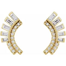 Load image into Gallery viewer, 14k Gold 1/3cttw Natural Diamond Fan Earrings In Multiple Colors
