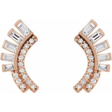 Load image into Gallery viewer, 14k Gold 1/3cttw Natural Diamond Fan Earrings In Multiple Colors
