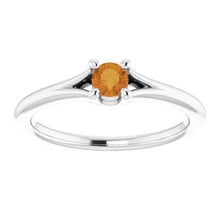 Load image into Gallery viewer, Jan-Dec 14K White Gold Youth Solitaire BIRTHSTONE Rings - Size 3
