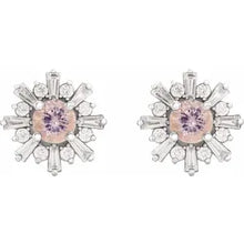 Load image into Gallery viewer, 14k Gold Natural Gemstone &amp; 3/4cttw Natural Diamond Earrings In Multiple Gemstones and Colors
