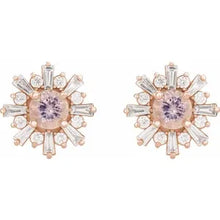 Load image into Gallery viewer, 14k Gold Natural Gemstone &amp; 3/4cttw Natural Diamond Earrings In Multiple Gemstones and Colors
