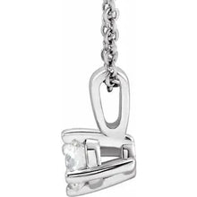 Load image into Gallery viewer, Jan-Dec 14k White Gold 4mm Natural Birthstone Solitaire 16-18&quot; Necklaces
