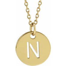 Load image into Gallery viewer, A-Z 14K Yellow Gold Initial 16-18&quot; Necklace
