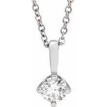 Load image into Gallery viewer, Jan-Dec 14k White Gold 4mm Natural Birthstone Solitaire 16-18&quot; Necklaces
