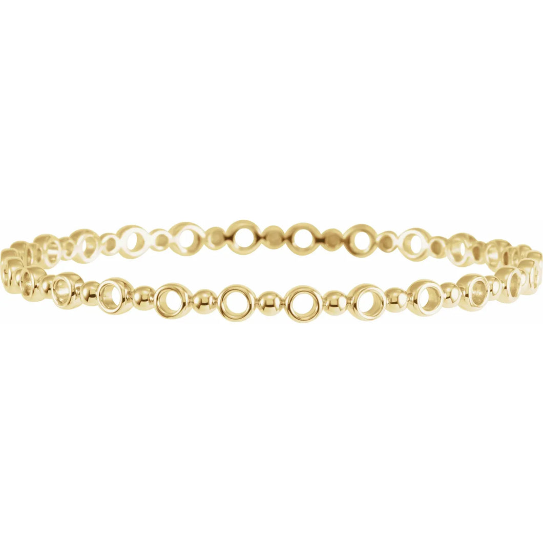 14k Yellow Gold 4.4mm Geometric Bangle 7