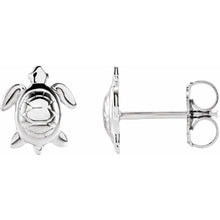 Load image into Gallery viewer, Sterling Silver 8.8x7.4mm Turtle Earrings
